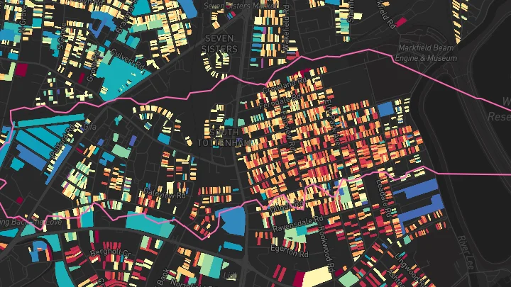 House price heatmap showing property values across Stamford Hill