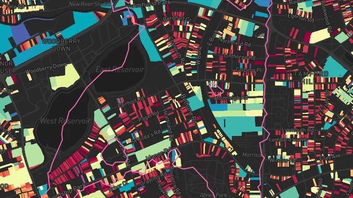 House price heatmap showing property values across Stamford Hill
