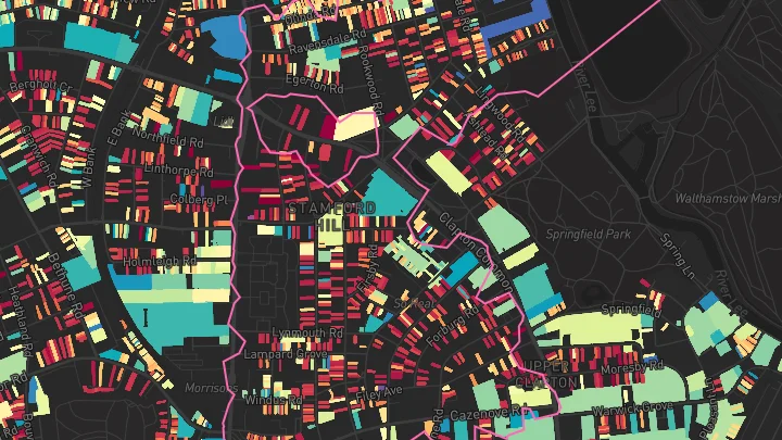 House price heatmap showing property values across Stoke Newington