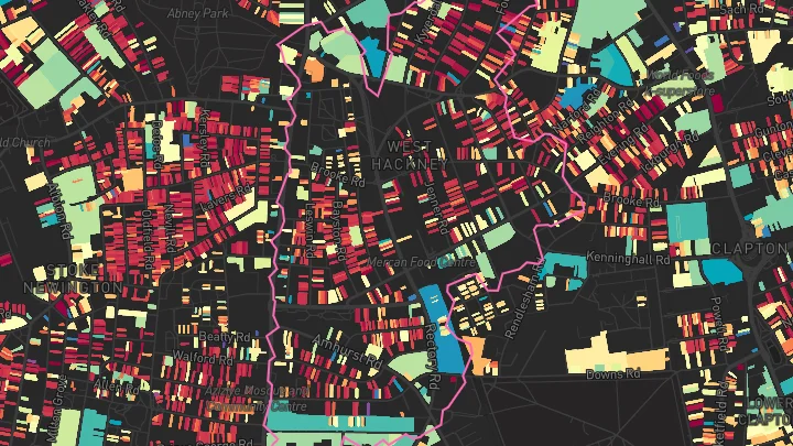 House price heatmap showing property values across Rectory Road