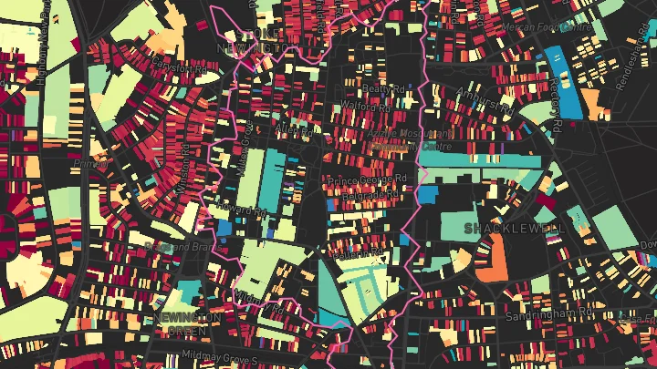 House price heatmap showing property values across Dalston Kingsland