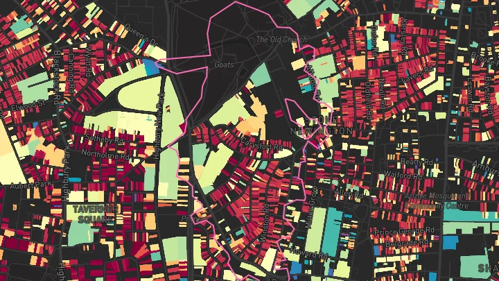 House price heatmap showing property values across Canonbury