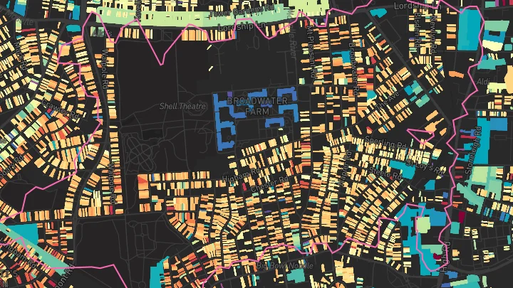 House price heatmap showing property values across Bruce Grove