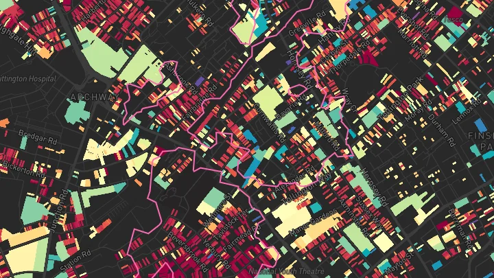 House price heatmap showing property values across Upper Holloway
