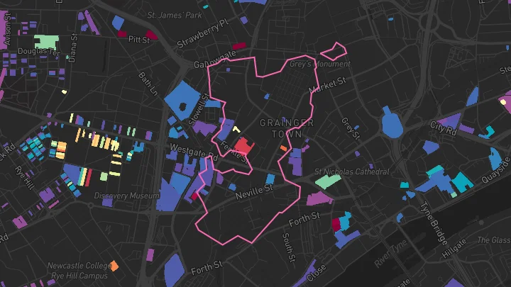 House price heatmap showing property values across Newcastle Upon Tyne