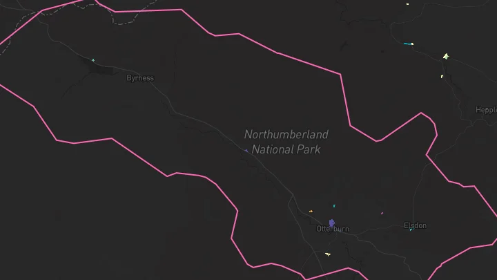 House price heatmap showing property values across Otterburn