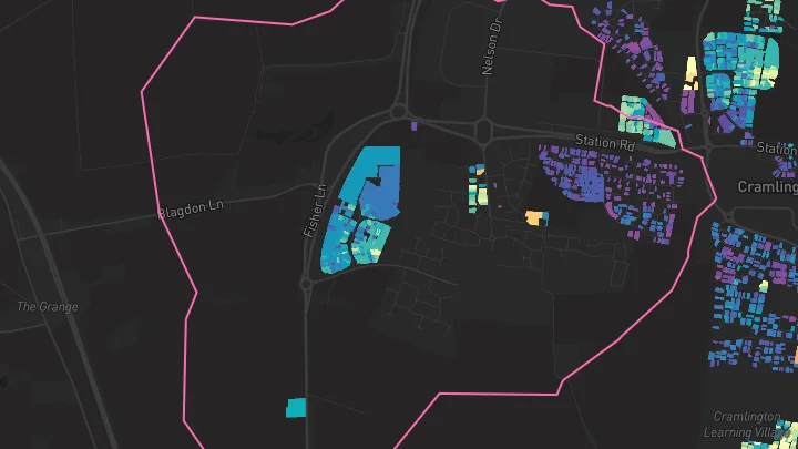 House price heatmap showing property values across The Fairways