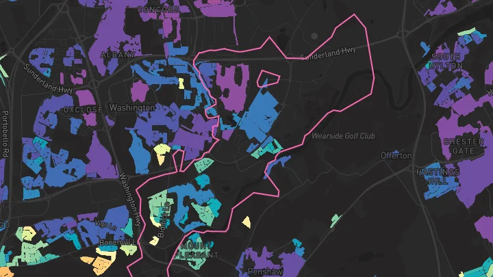 House price heatmap showing property values across Washington