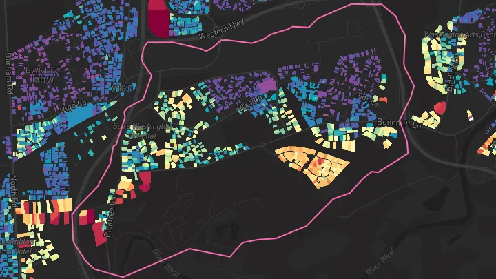 House price heatmap showing property values across Washington