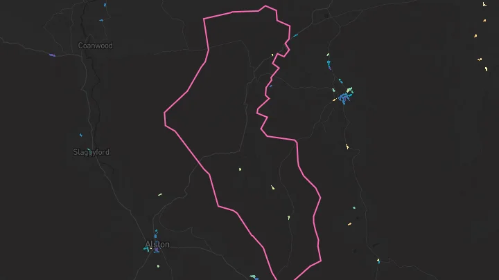 House price heatmap showing property values across Carrshield