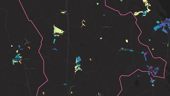 House price heatmap showing property values across Hadston