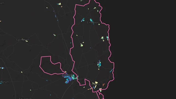 House price heatmap showing property values across Longhoughton