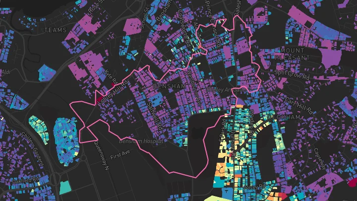 House price heatmap showing property values across Gateshead