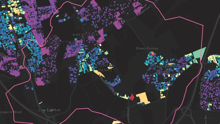 House price heatmap showing property values across Gateshead
