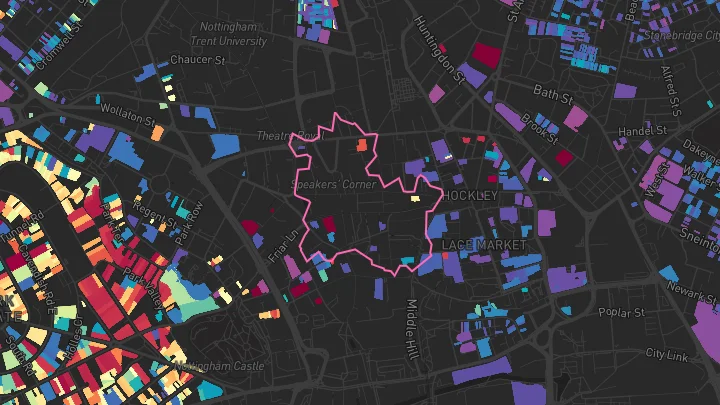 House price heatmap showing property values across Nottingham