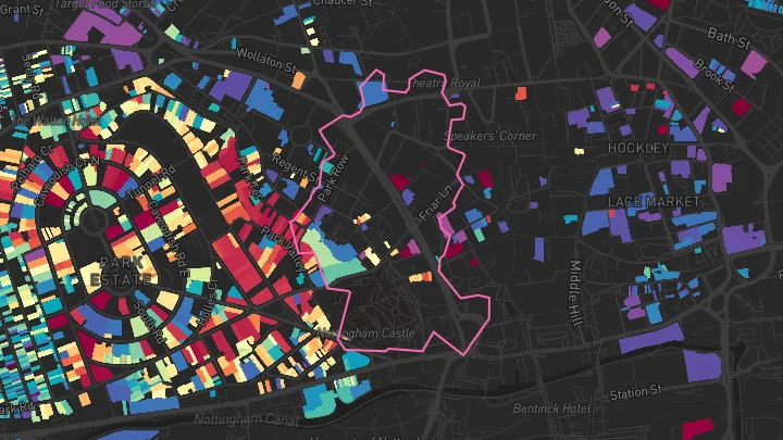 House price heatmap showing property values across Nottingham