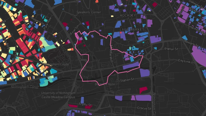 House price heatmap showing property values across Nottingham