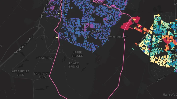 House price heatmap showing property values across Clifton