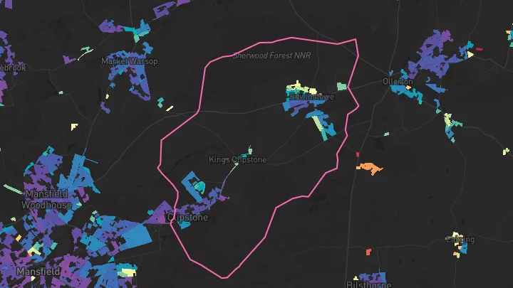 House price heatmap showing property values across Clipstone Village