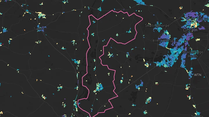 House price heatmap showing property values across Collingham