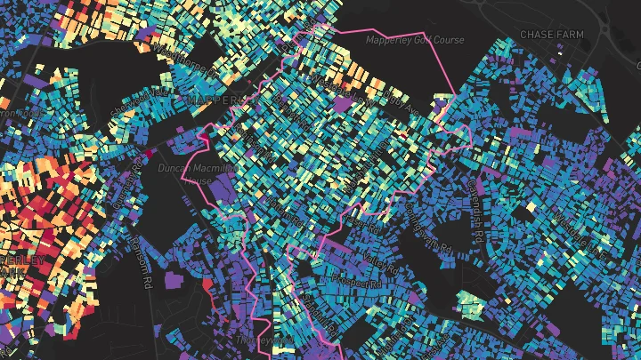 House price heatmap showing property values across Nottingham