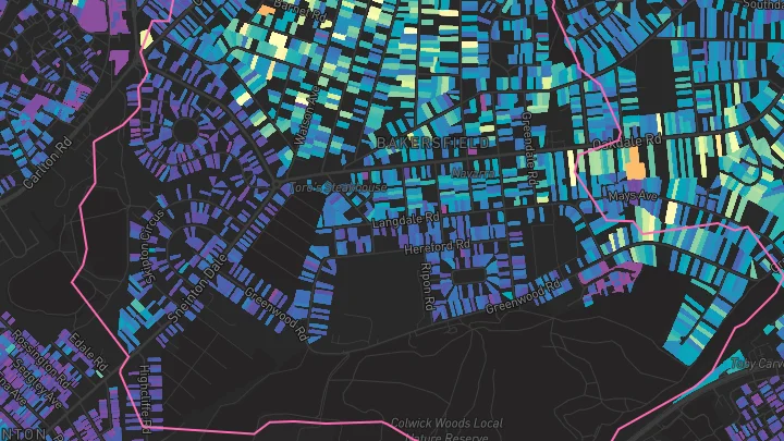 House price heatmap showing property values across Nottingham