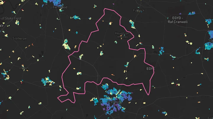 House price heatmap showing property values across Foston