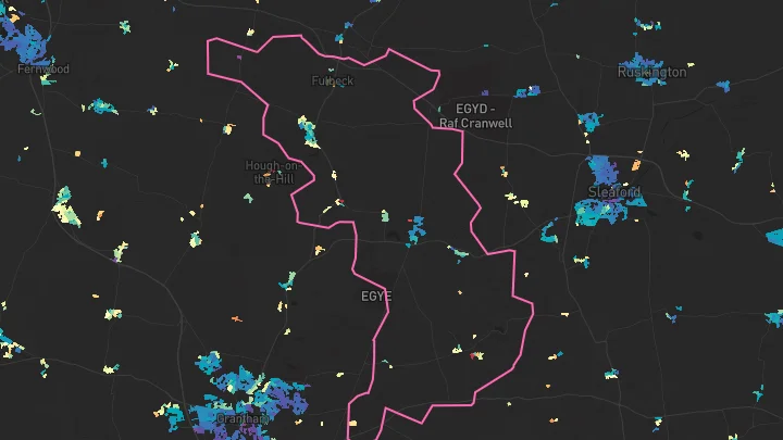 House price heatmap showing property values across Ancaster