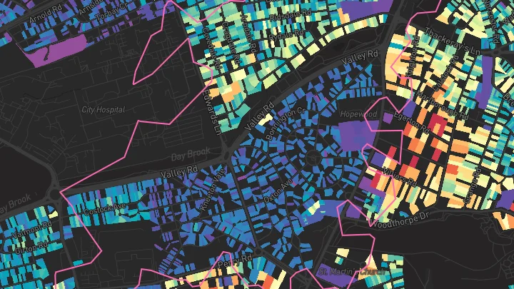 House price heatmap showing property values across Sherwood