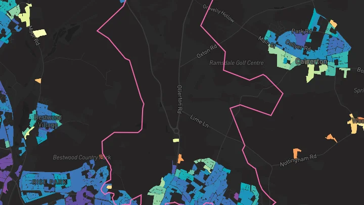House price heatmap showing property values across Arnold