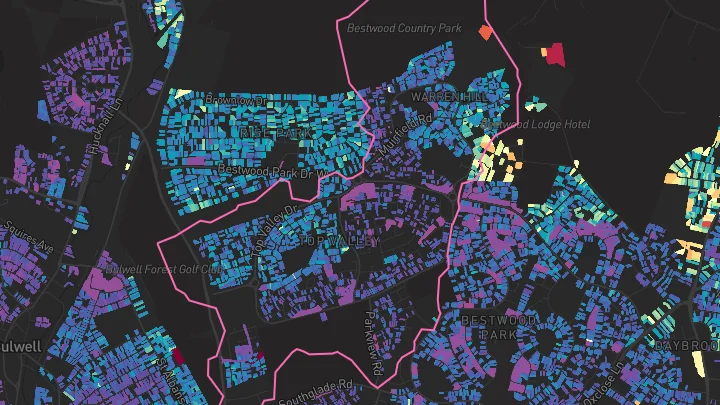House price heatmap showing property values across Arnold