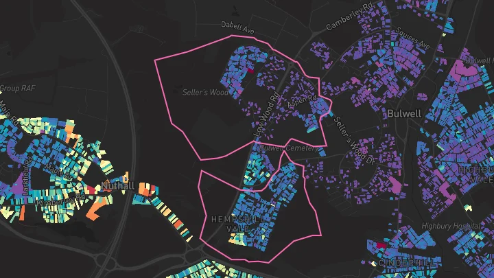 House price heatmap showing property values across Nottingham