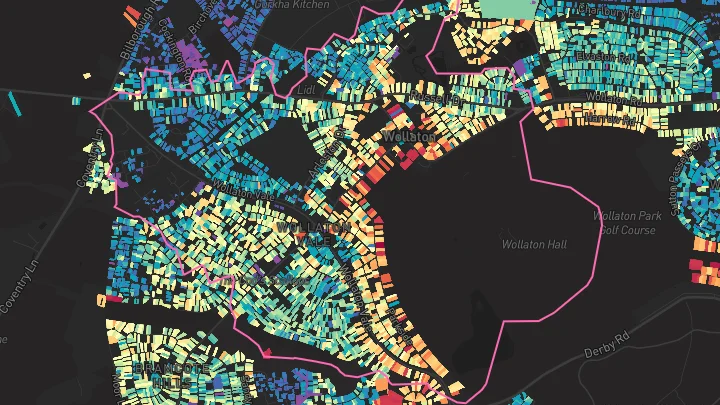 House price heatmap showing property values across Nottingham