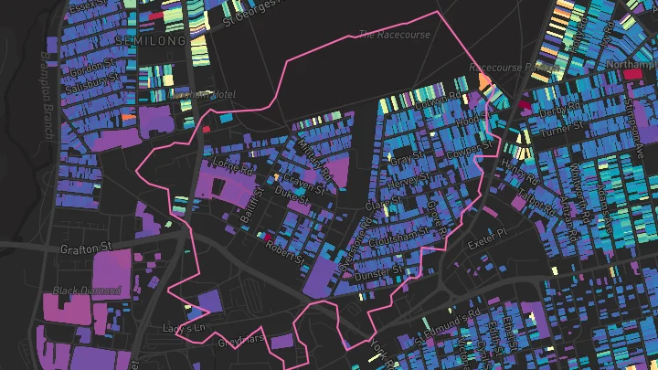 House price heatmap showing property values across Northampton