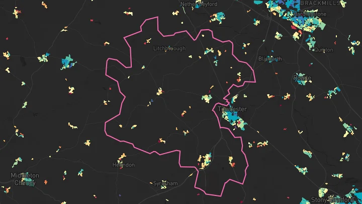 House price heatmap showing property values across Silverstone