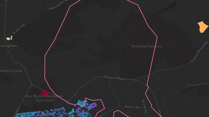 House price heatmap showing property values across Earlstrees Industrial Estate