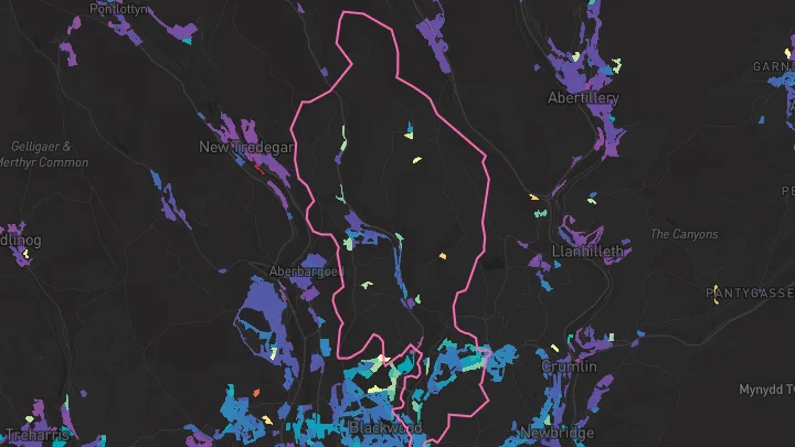 House price heatmap showing property values across Oakdale