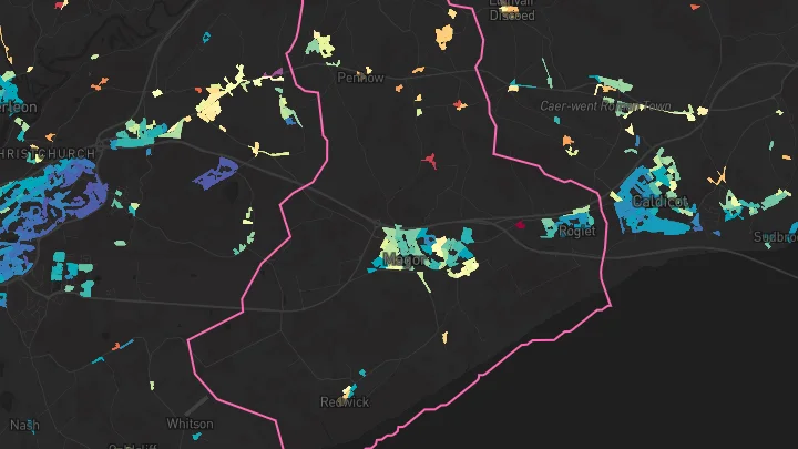 House price heatmap showing property values across Undy