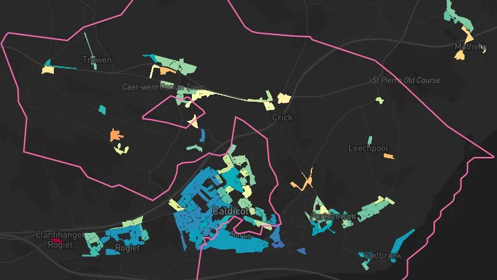 House price heatmap showing property values across Portskewett
