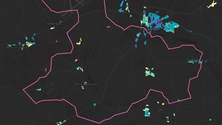 House price heatmap showing property values across Wicken Green Village