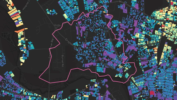 House price heatmap showing property values across Norwich
