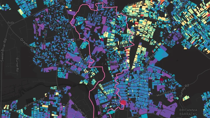 House price heatmap showing property values across Norwich