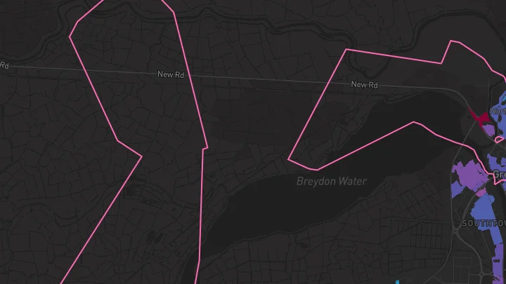 House price heatmap showing property values across Great Yarmouth