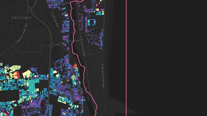 House price heatmap showing property values across Great Yarmouth