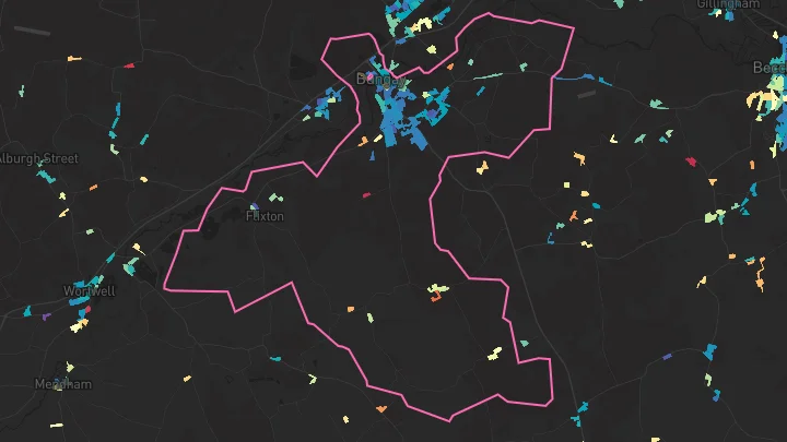 House price heatmap showing property values across Bungay