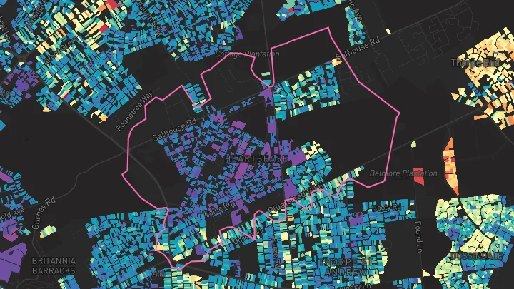 House price heatmap showing property values across Norwich
