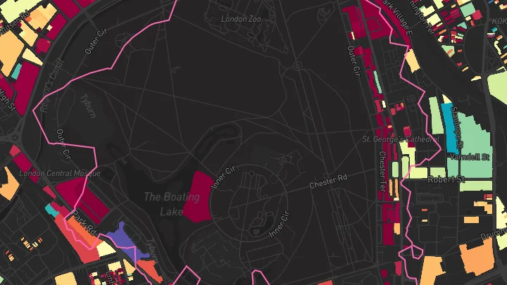 House price heatmap showing property values across Euston