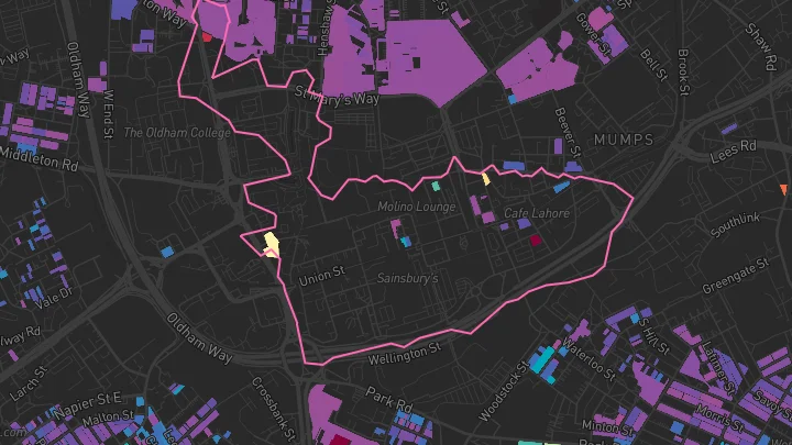 House price heatmap showing property values across Oldham