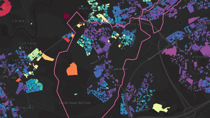 House price heatmap showing property values across Rochdale