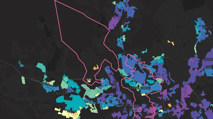 House price heatmap showing property values across Rochdale